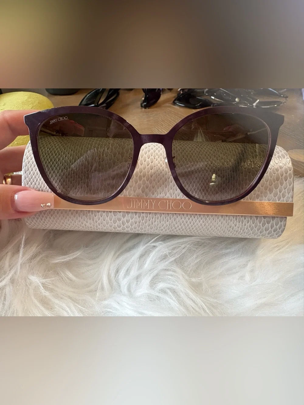 Jimmy Choo Purple Oversized Women's Sunglasses